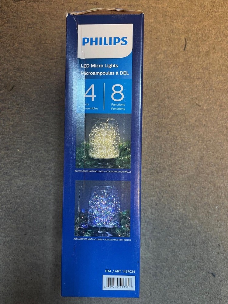 PHILIPS LED MIRCO LIGHTS 4 SETS 8 FUNCTIONS COLOR CHANGING *DISTRESSED PKG