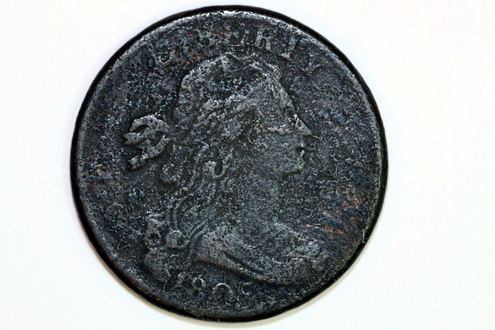 Damaged NET Fine 1805 Better Date Draped Bust Large Cent (TAN068)