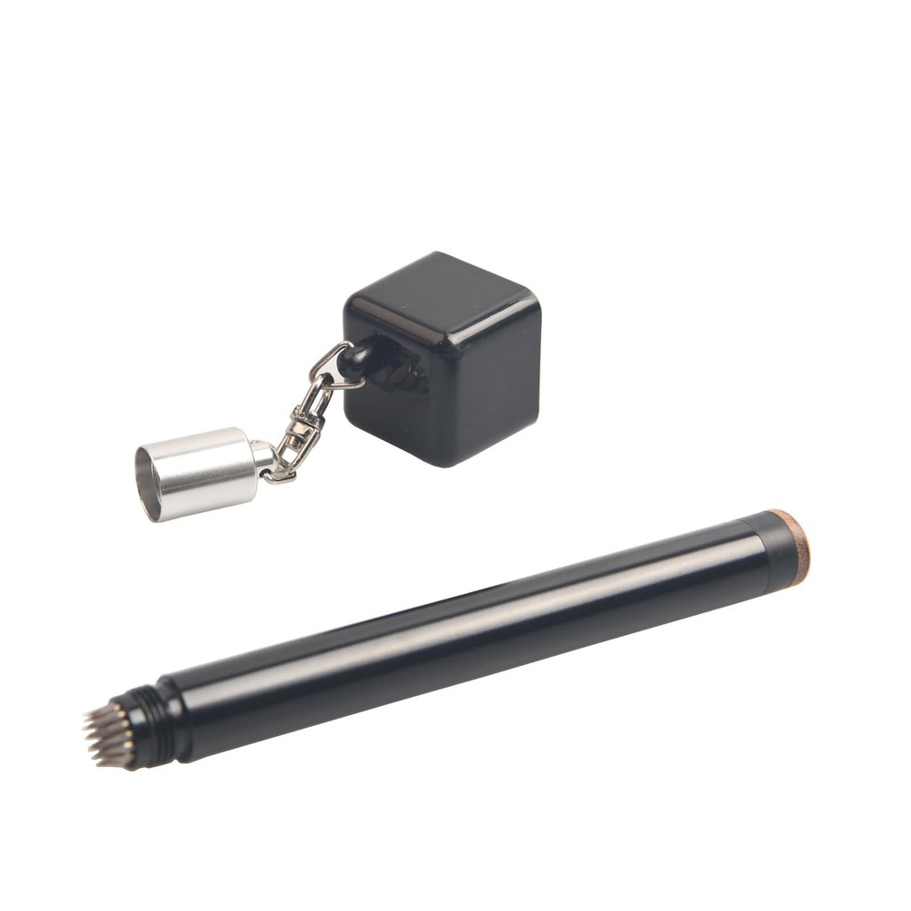 2-in-1 Billiard Pool Cue Chalk Holder with Cue Tip Scuffer Tool Accessory