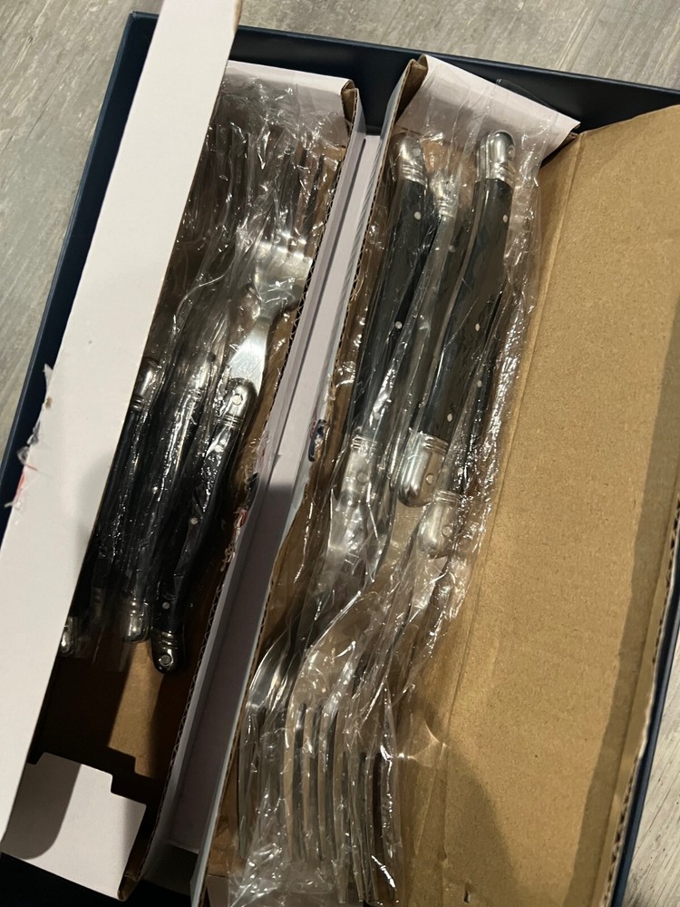 Luxurious 20-Piece Flatware Set with Elegant Black Onyx - OPEN BOX, NEVER USED !