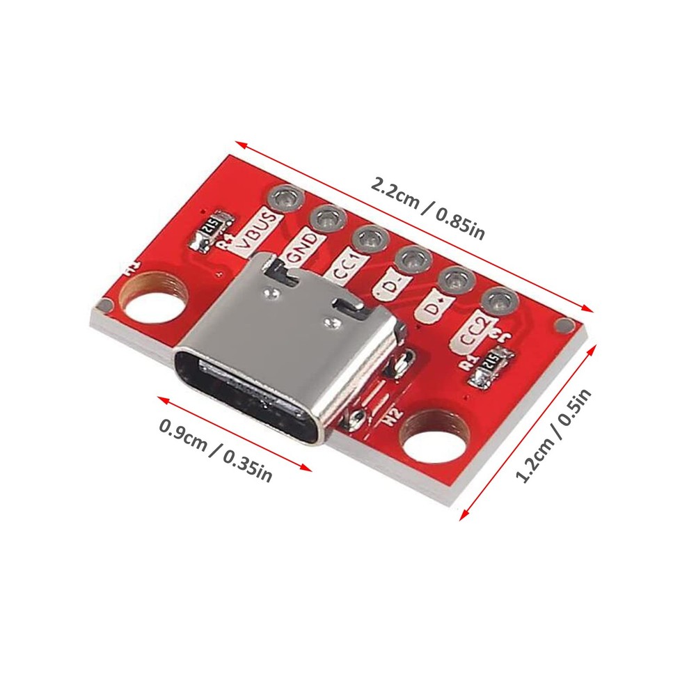 DIANN 5pcs USB Type-C Breakout Board Serial Basic Female