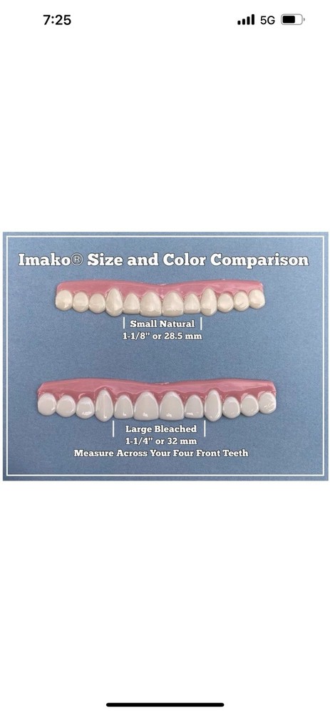 Imako Premium Cosmetic Teeth - 2 Pack - Large, Bleached White - Upper Veneers