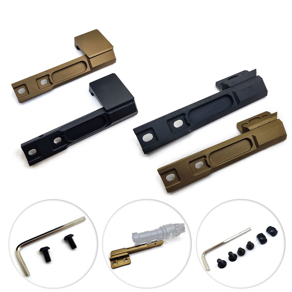 Mlok Keymod Offset Flashlight Mount Adaptive Long Bar Base for M300 M600 Series
