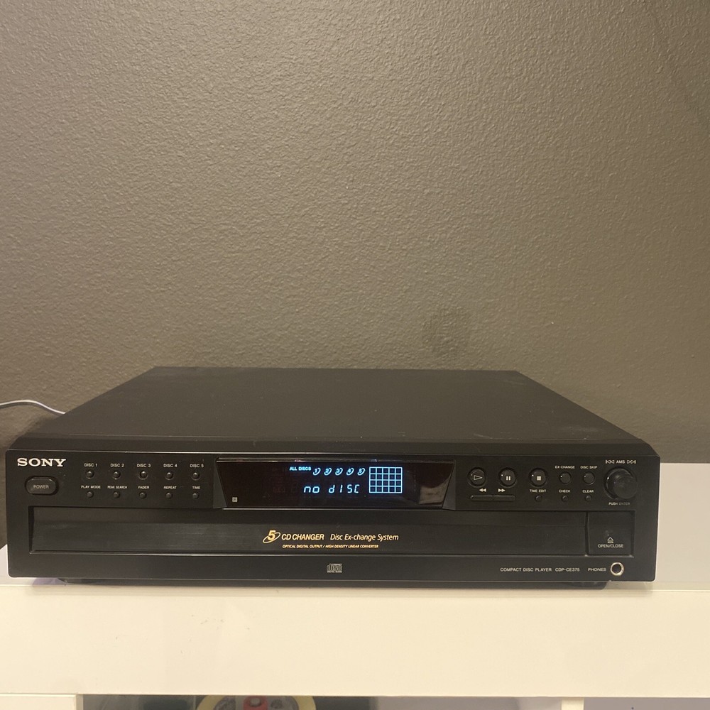Sony CDP-CE375 5-Disc Carousel CD Changer Player  TESTED Works Great!.