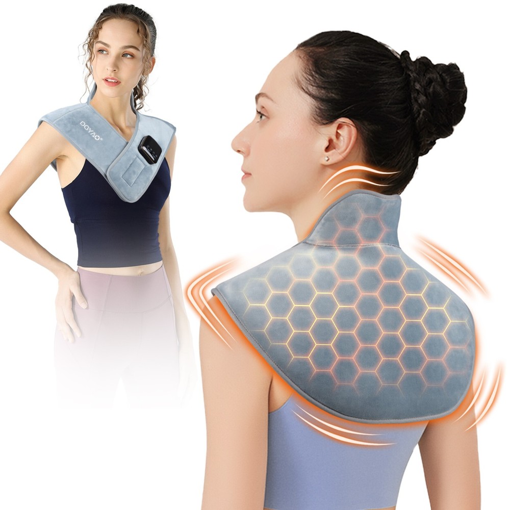 Heating Pad Neck Shoulders Wrap For Back Pain Relief Cordless Adjustable Timer