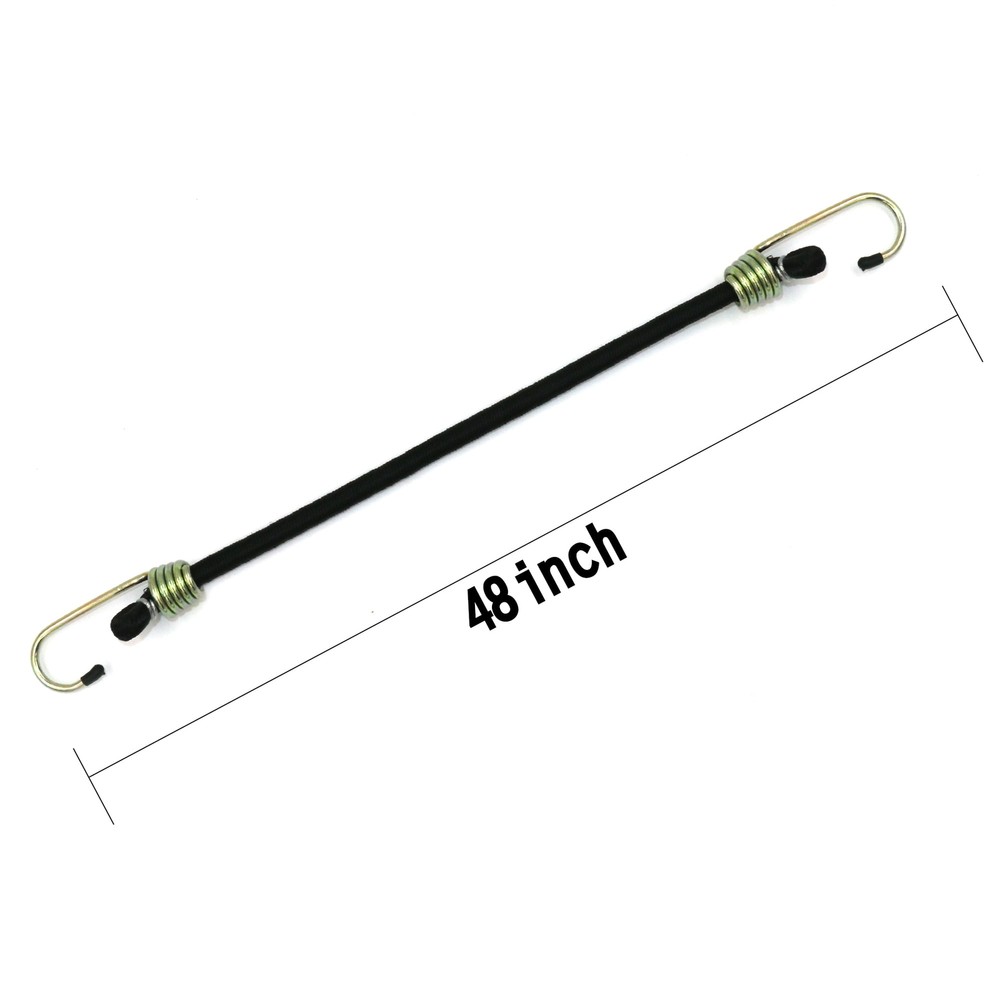 48" Heavy Duty Black Rubber Bungee Cords 2-Pack, 10.9 oz