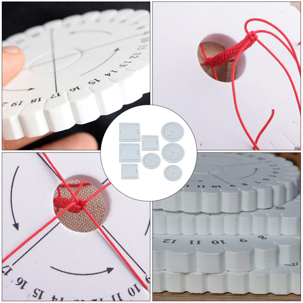 8Pcs Kumihimo Disc Square Disk Braided Plate Rope Braider Round Braiding Kit