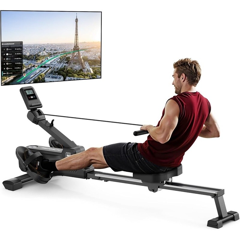 Compact Rowing Machine Adjustable Resistance Full Body Workout 1000 Programs US