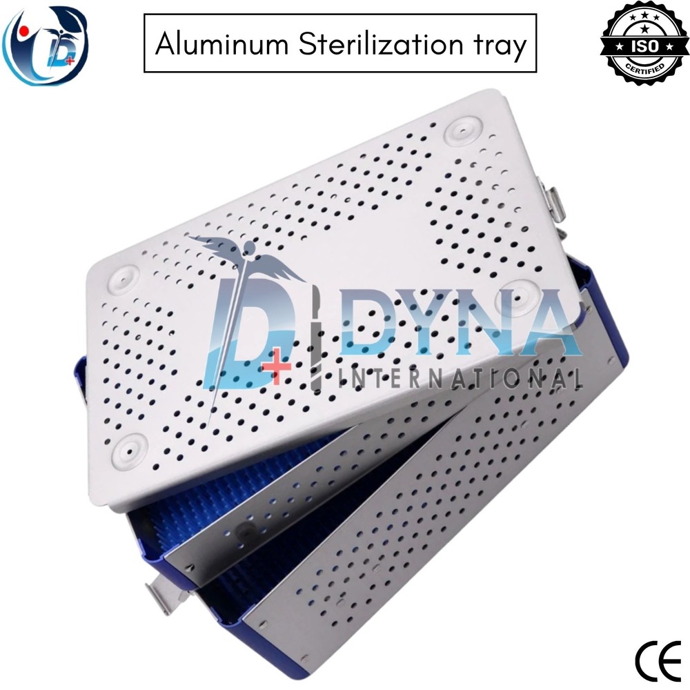 Aluminum Sterilization Tray Box Double Layer – 300×200×90mm | Surgical Case CE