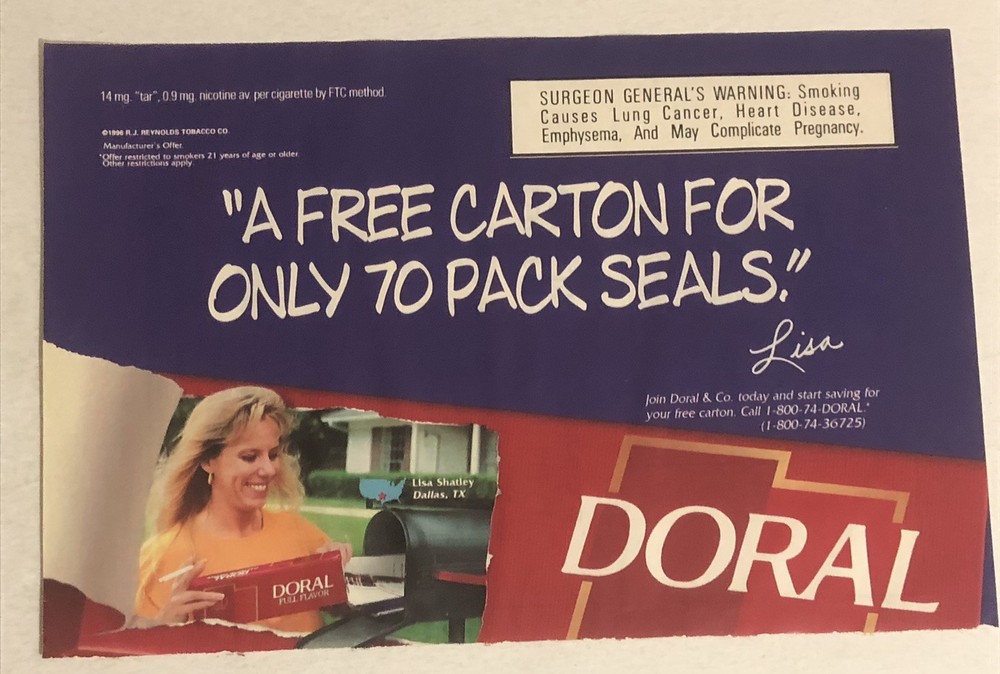 1996 Doral Cigarettes Vintage Print Ad pa50