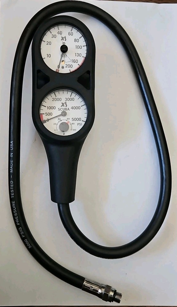 XS Scuba 2-Gauge Combo Console Depth & Pressure Gauge, READ DESCRIPTION
