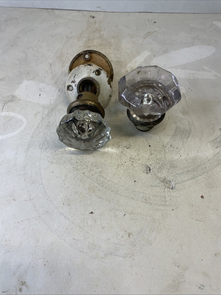 vintage glass door knobs lot Mixed Sizes One Has Chip