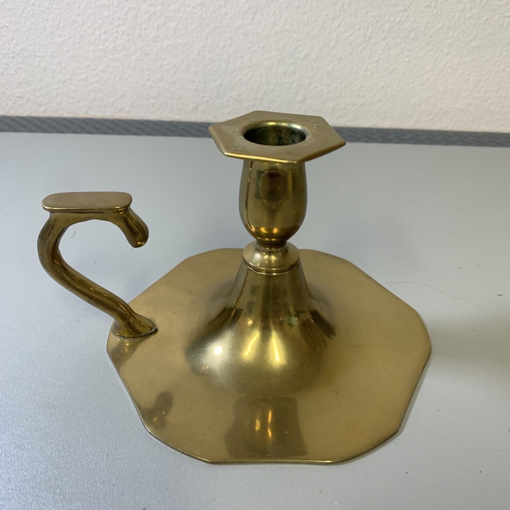 Solid Brass Candleholder with Handle made in Thailand Nice Handle design