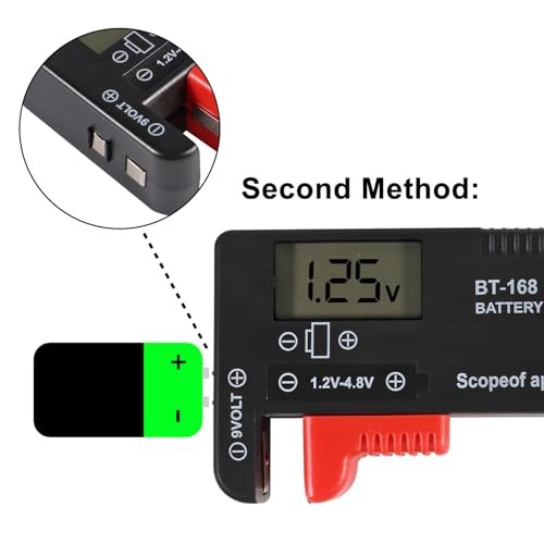 Pack Battery Tester, Digital LCD Universal Battery Checker for AA AAA C D 9V 2