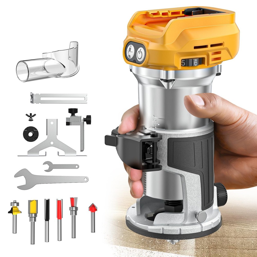 MtiolHig Cordless Compact Router Compatible with DeWalt 20V Battery (Bare Tool)