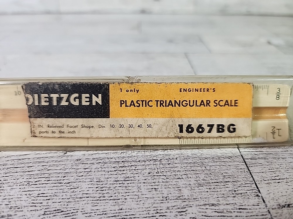 Dietzgen Plastic Triangular Scale Ruler 1667BG Engineering w/ Plastic Case