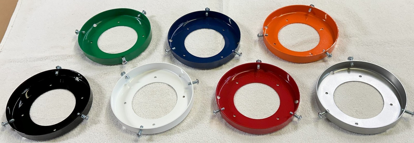 New Made in USA 6 Inch Steel Powder Coated DARK BLUE Gas Pump Globe Ring Holder