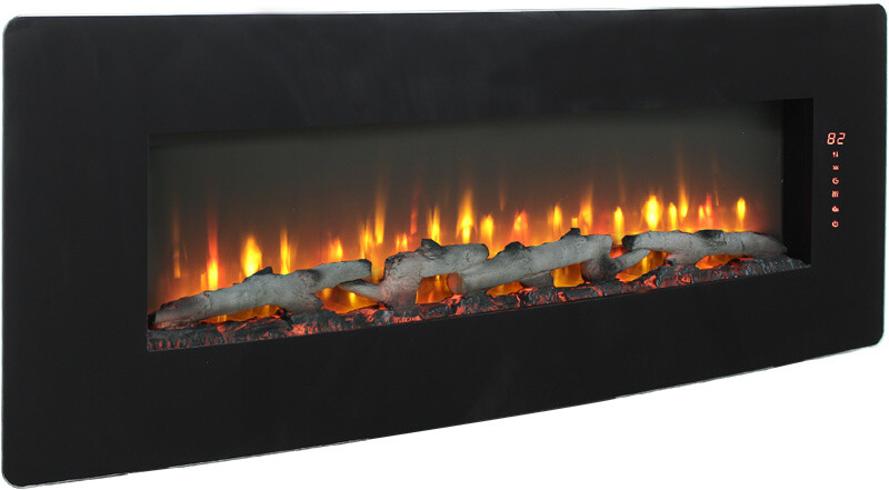 48" Curved Front Wall Mounted Electric Fireplace Multi Color Flame with Remote