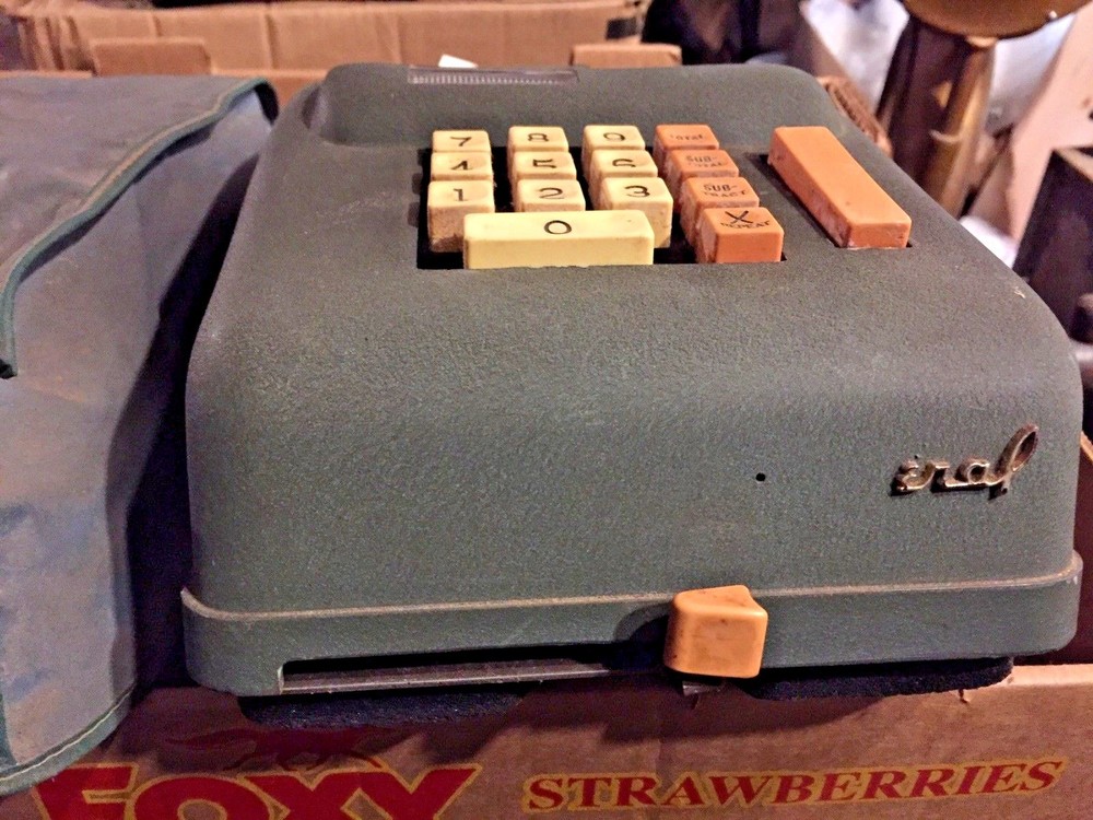 Vintage GENERAL Electric Adding Machine w/ Cover Made USA