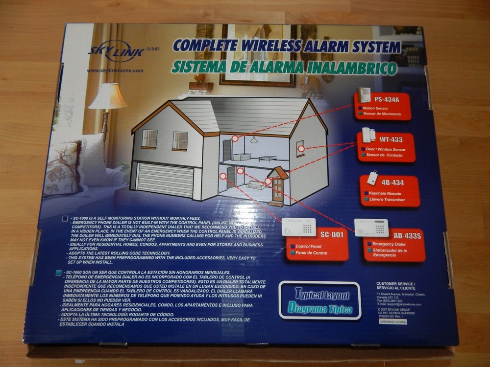 SkyLink Wireless Alarm System Model SC-1000-W used