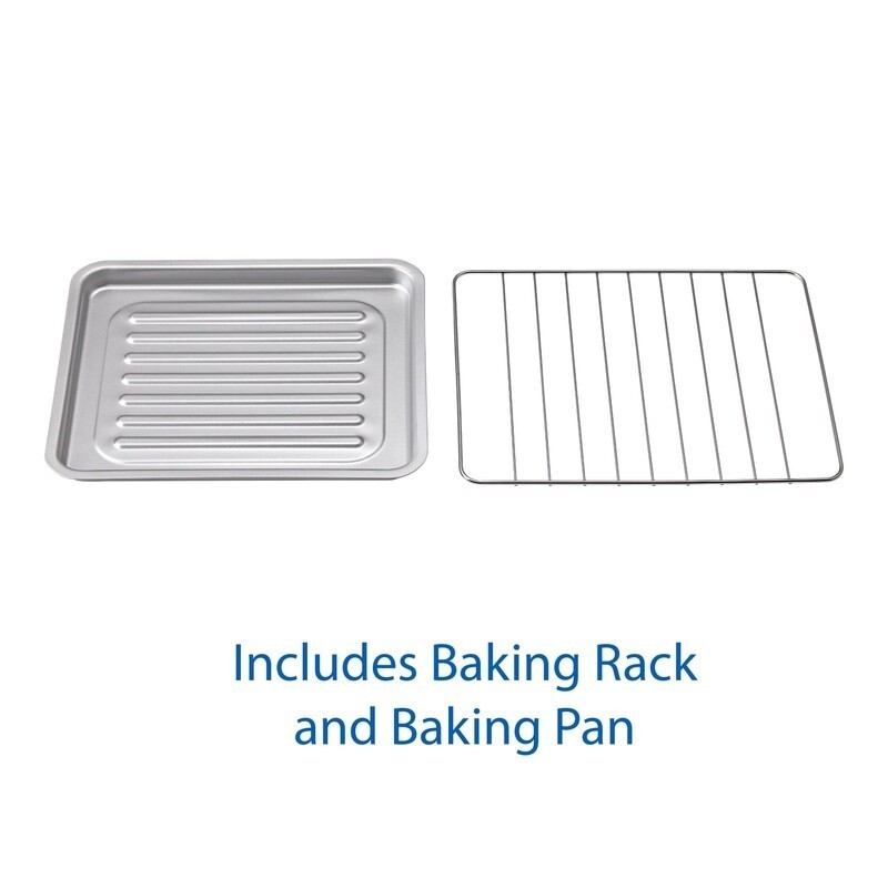 4 Slice Toaster Oven Baking Rack Pan Adjustable Timer 1050W Multi Function New
