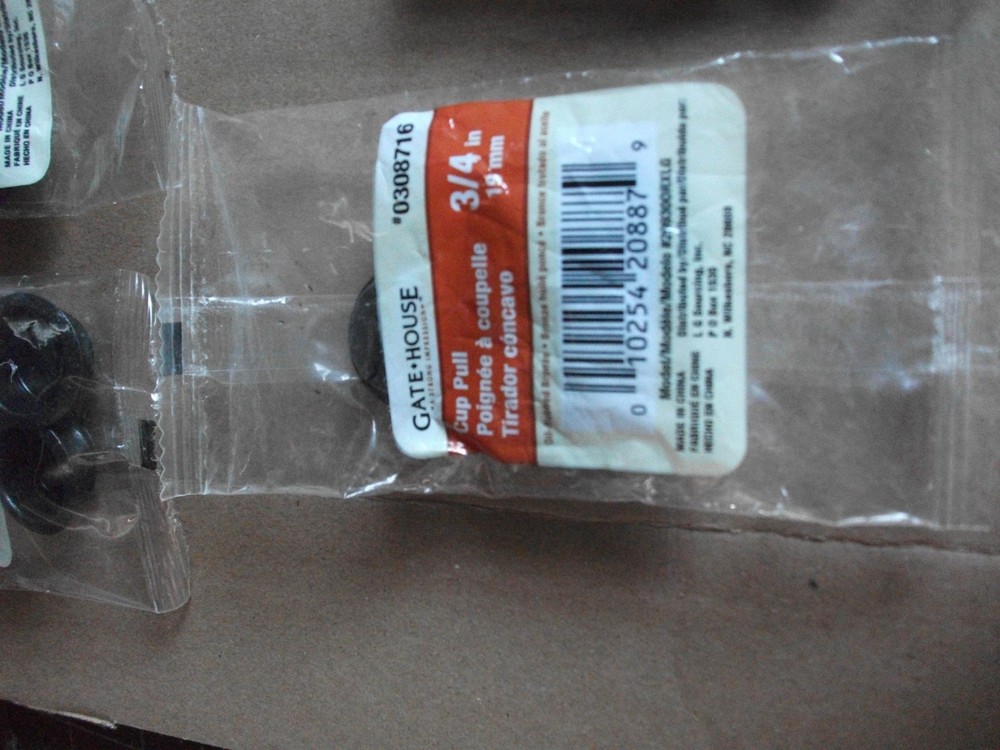 GATE HOUSE Sash Cup Pull #0308716 NOS 5packages Black-4 each pack 3/4"