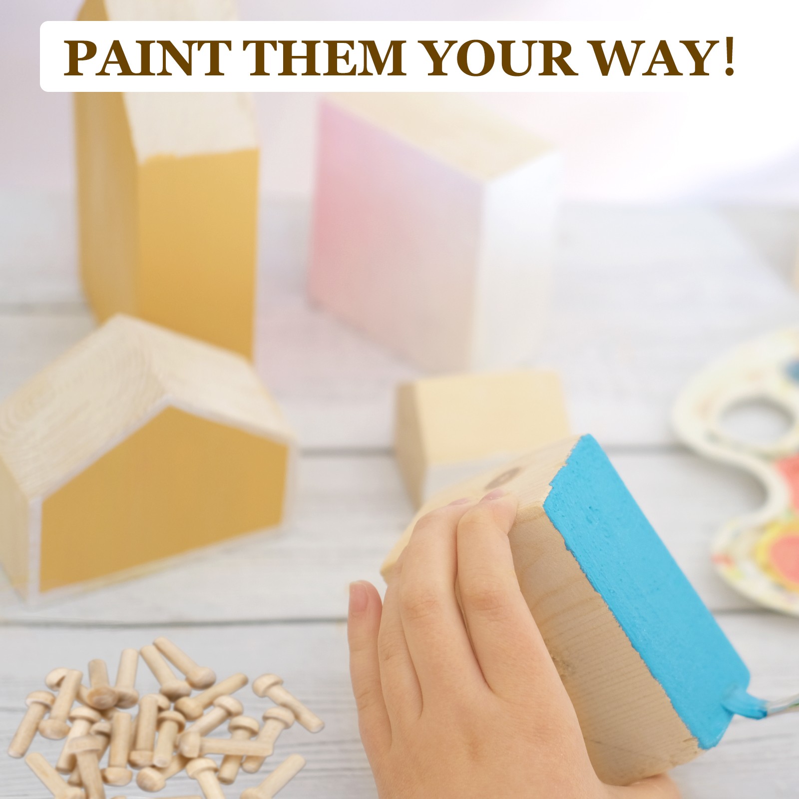 Wood Axle Pegs 5/16" Dia. 1-5/8" Length Wooden Wheels Shaft 50pcs