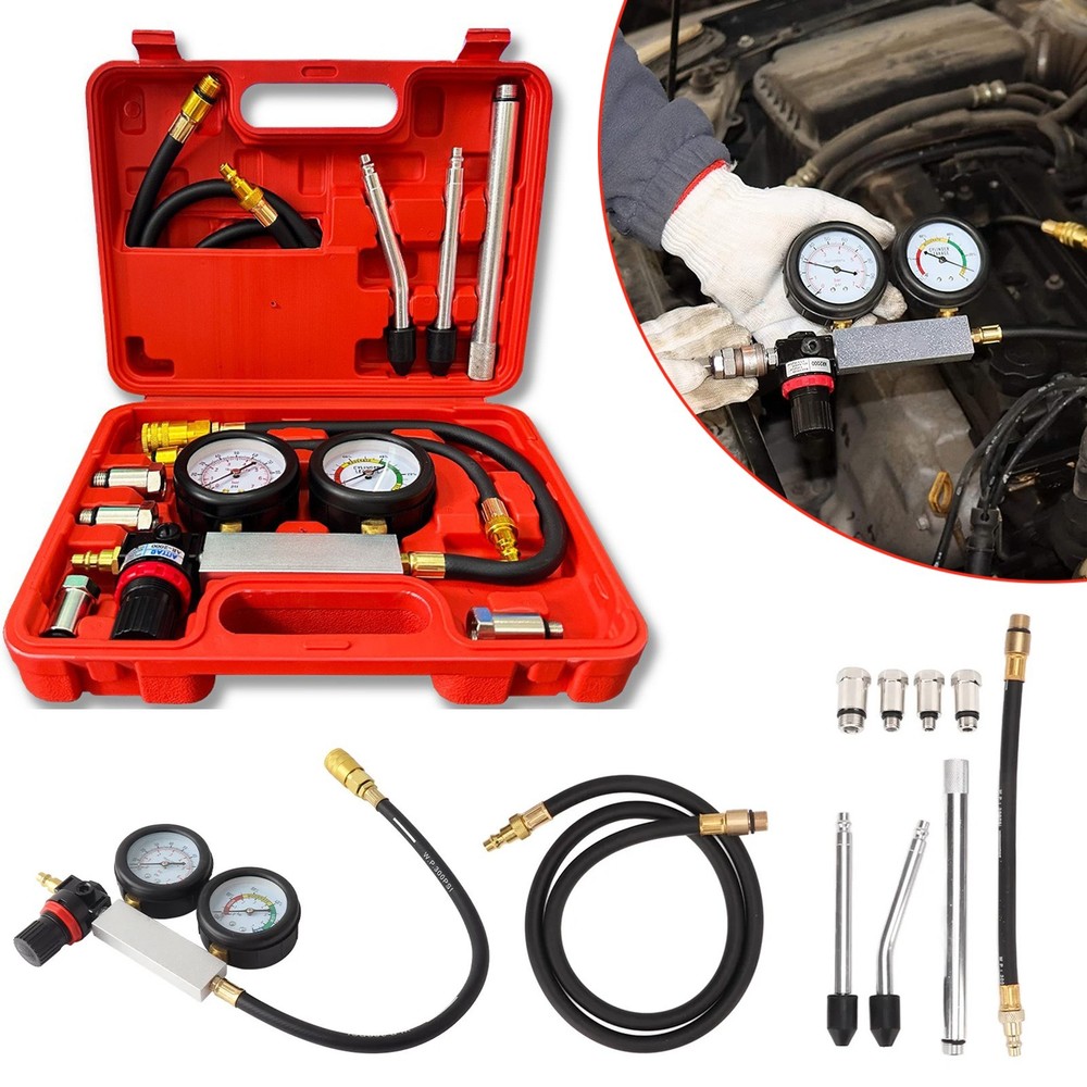 Multi-Function Cylinder Leak Down Tester Gasoline Engine Compression Gauge Test