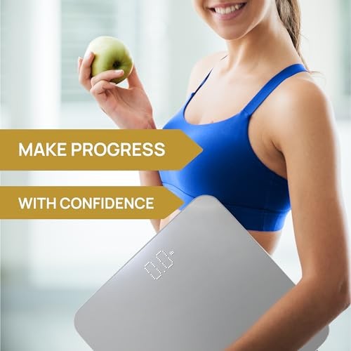 Bathroom Scale, Highly Accurate Digital Bathroom Body Scale, Measures Silver