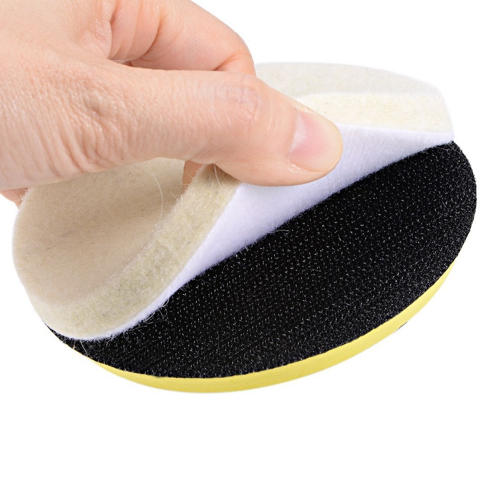 2-Inch Wool Polishing Pad Hook and Loop Buffing Wheel 17Pcs