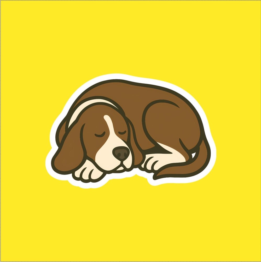 Basset Hound Sleeping Sticker