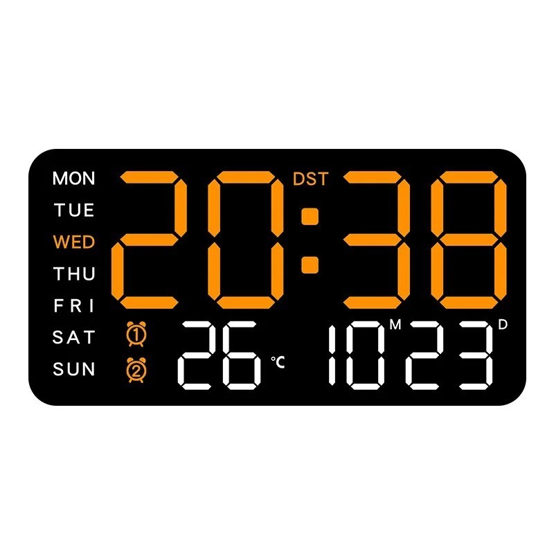 BIG DIGITAL LED CLOCK WALL MOUNT LARGE NUMBERS TIMER DATE TEMPERATURE US