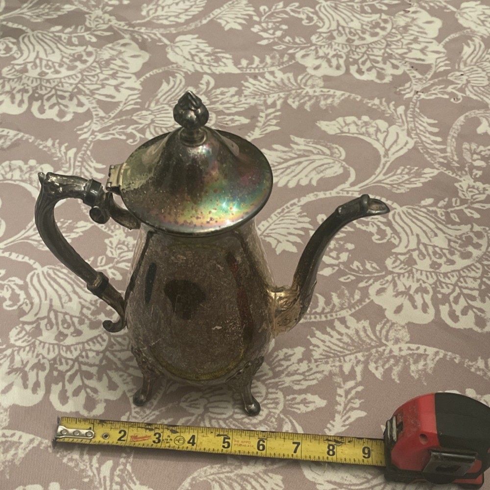 Victorian Silverplate Ornate Coffee Pot Teapot Antique