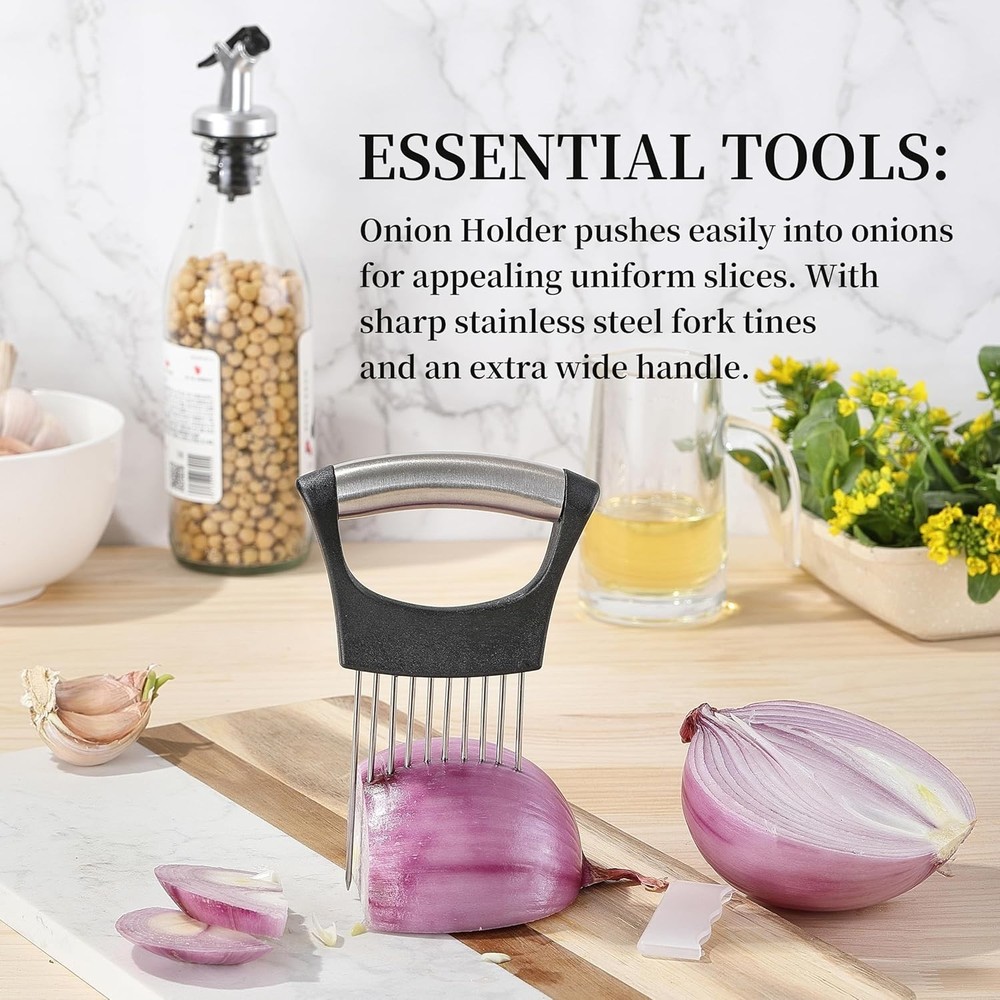 Versatile Onion & Vegetable Cutter with Safety Grip - Includes Protective Cover