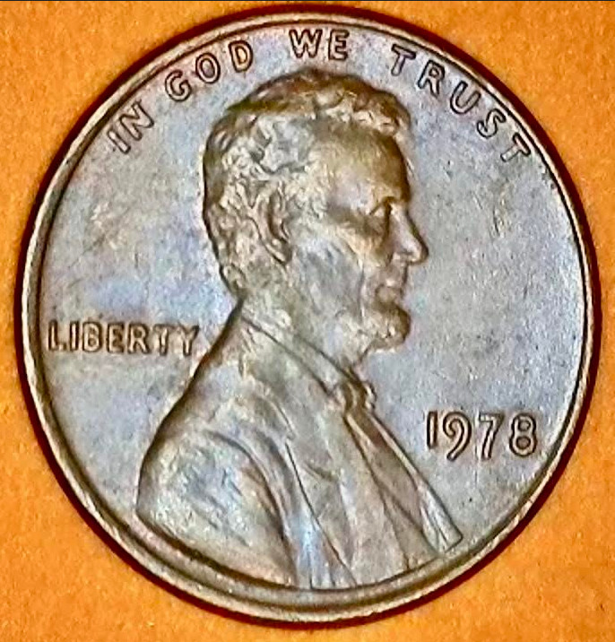ONE CENT LINCOLN PENNY 1978 RARE ,NO MINT MARK ERROR.