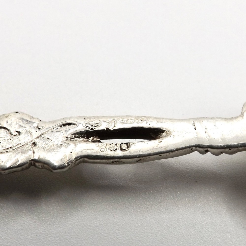 Antique German 800 Silver Grape Vine Sugar Scoop Spoon Shell