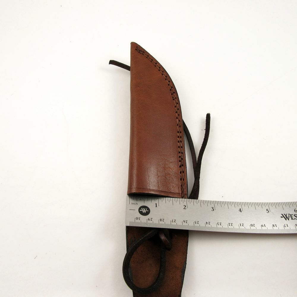 Knife Sheath Leather Belt Fixed-Blade Brown 10" - Fits Blade up to 5.5" x 1.25"
