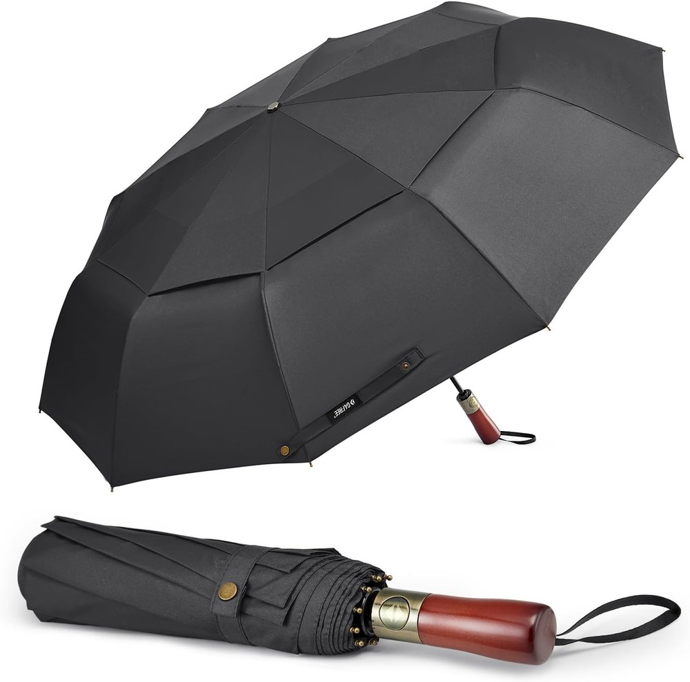 G4Free 54 Inch Large Compact Windproof Golf Umbrella for Rain Oversized Black