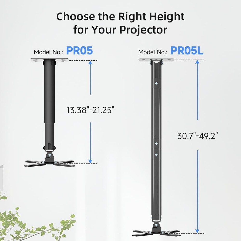 Extendable Projector Ceiling Bracket - Height Adjustable