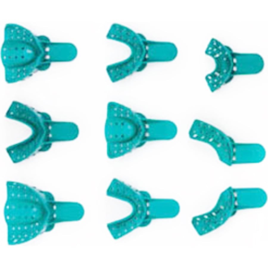 Plastic Perforated Impression Trays Full Arch Multiple Sizes Pk 12