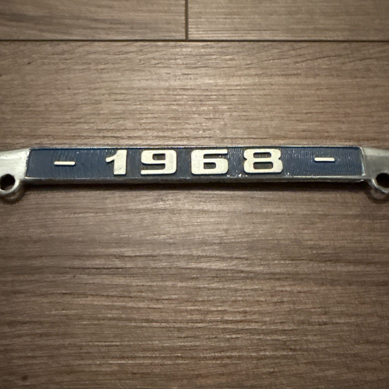 Vintage 1968 Chevrolet Camaro License Plate Frame Chevy Chrome And Blue