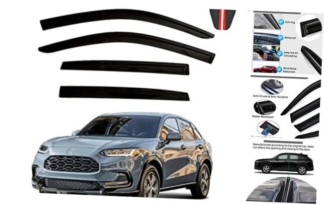 4PCS Side Window Wind Deflectors Compatible with HR-V 2023 LX HRV Window