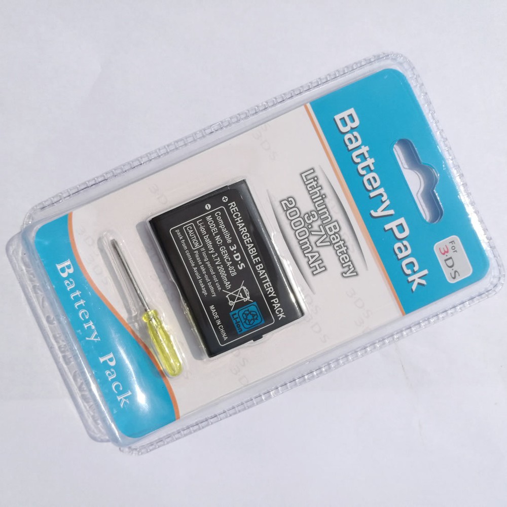 2000mAh 3.7V Rechargeable Battery Pack + Tool Kit for Nintendo 3DS 2DS CTR-003