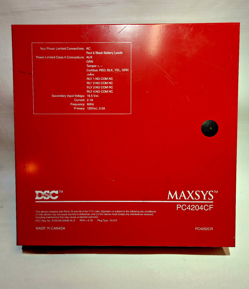 DSC MAXSYS PC4204CF Fire Alarm Power/ Relay Output Module + Cabinet, Transformer