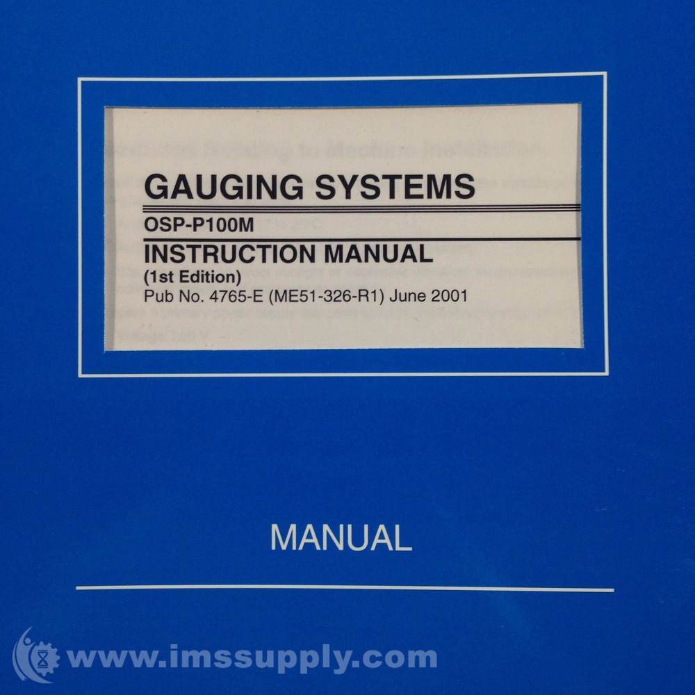 Okuma OSP-P100M Gauging Systems Instruction Manual USIP