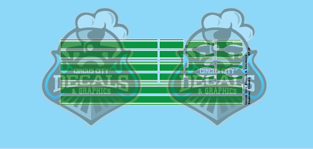 Seminole Stripe Green/White Pinstripe 1:87 Scale
