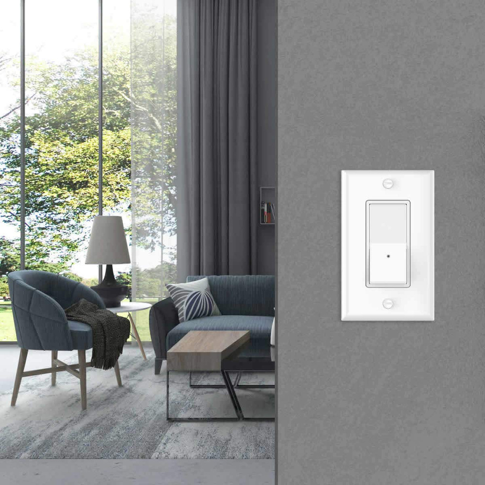2 Pack Illuminated Light Switch,Paddle Rocker Wall Switch with LED Night Light,