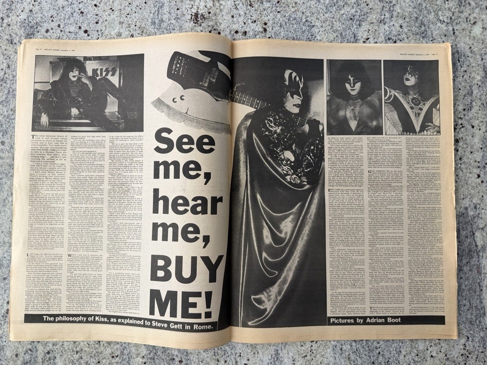 KISS 1980 MELODY MAKER UK NEWSPAPER GENE PAUL ACE PETER AUCOIN VINTAGE MEGA RARE