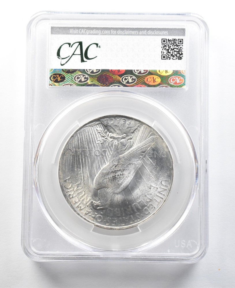 1924 Peace Silver Dollar MS65 CAC CACg *3374