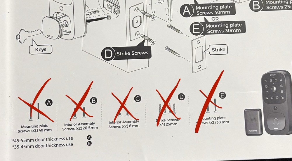 G Home Video Smart Lock KD9 (Missing nails)